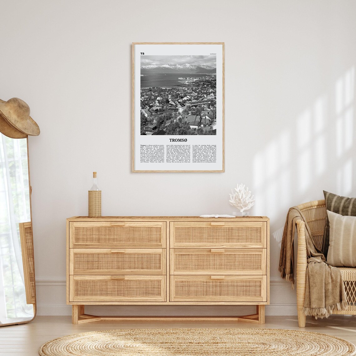 Tromso Black and White Map Art Print, Troms Norway - Image 4