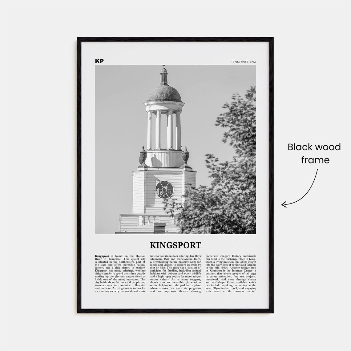 Kingsport Print Black And White Kingsport Wall Art Kingsport Poster Kingsport Photo Kingsport Wall Dcor Kingsport Map Tennessee Usa - Image 3