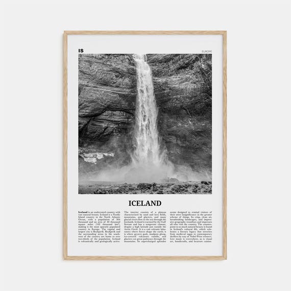 Iceland Black and White No. 1 Europe Travel Poster