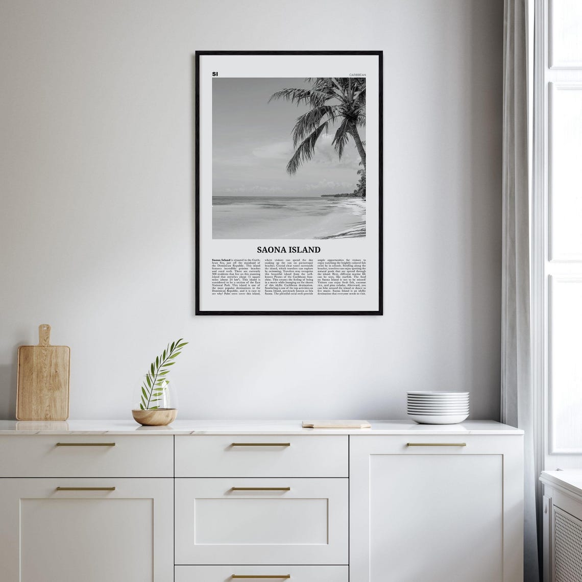 Saona Island Print Black And White Saona Island Wall Art Saona Island Poster Saona Island Photo Saona Island Wall Dcor Caribbean - Image 2