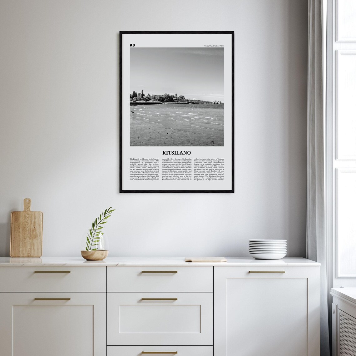 Kitsilano Map, Black and White Vancouver Travel Poster - Image 2