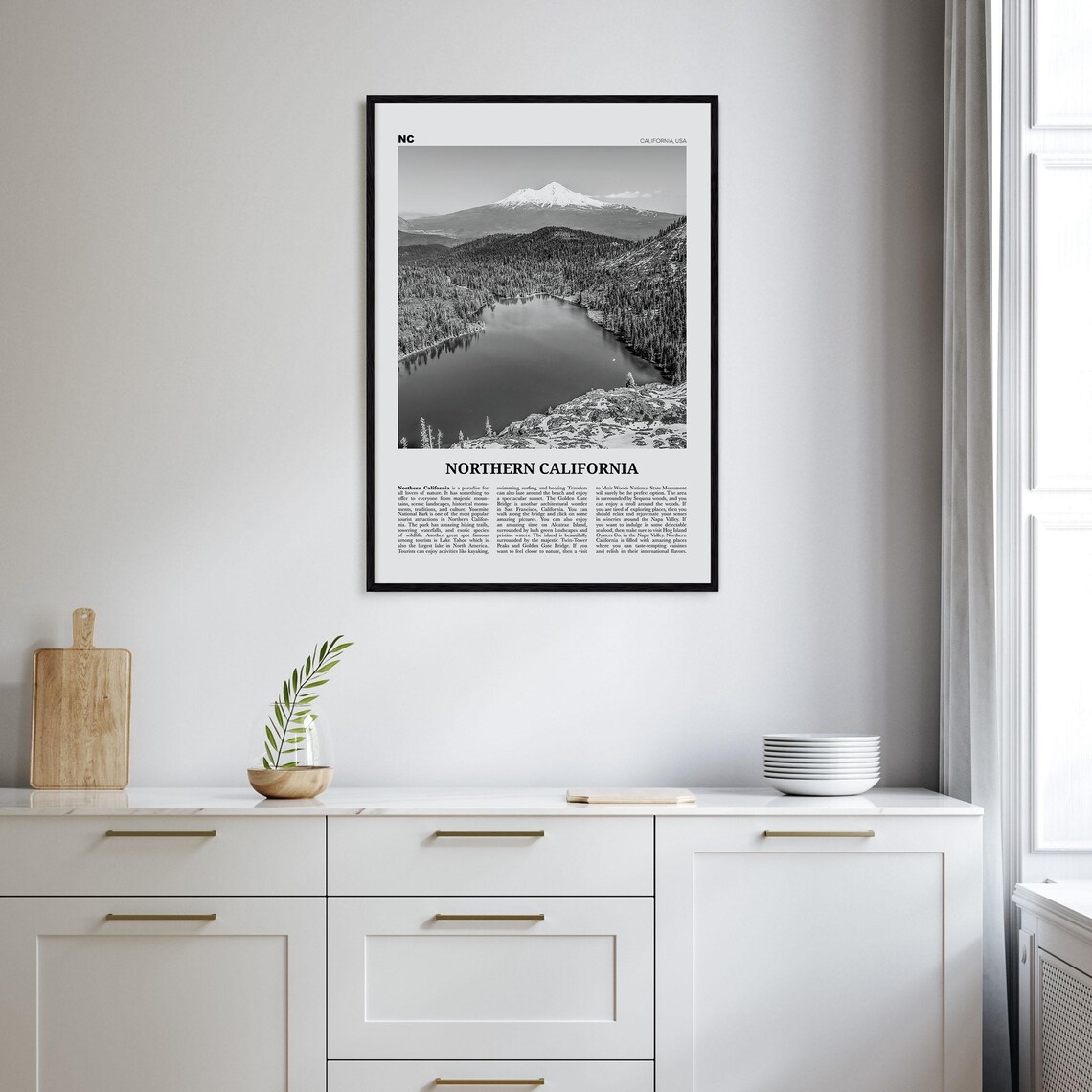Northern California Black and White Travel Poster - Image 2