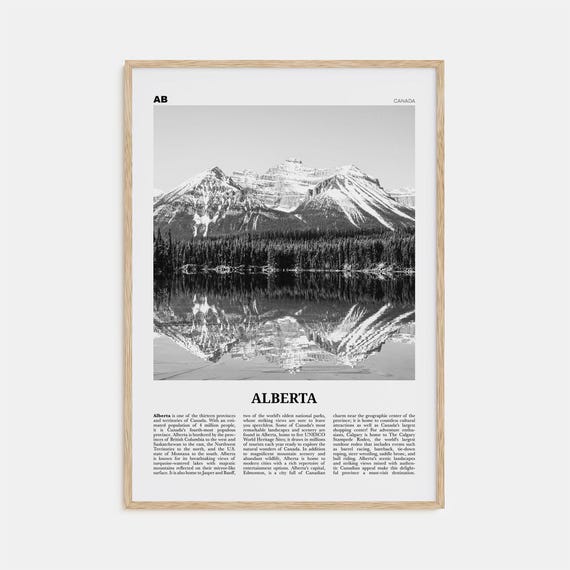 Alberta Black and White Art Print, Edmonton Canada