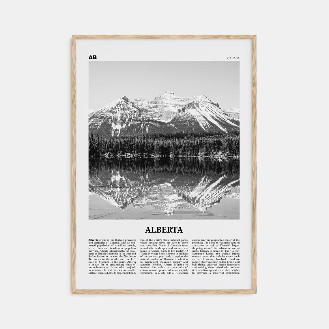 Alberta Black and White Art Print, Edmonton Canada
