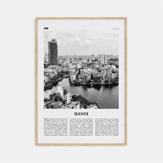Hanoi Black And White Travel Poster, Vietnam