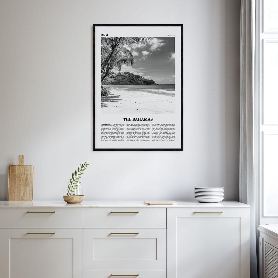 Bahamas Black and White Travel Poster, Nassau - Image 2