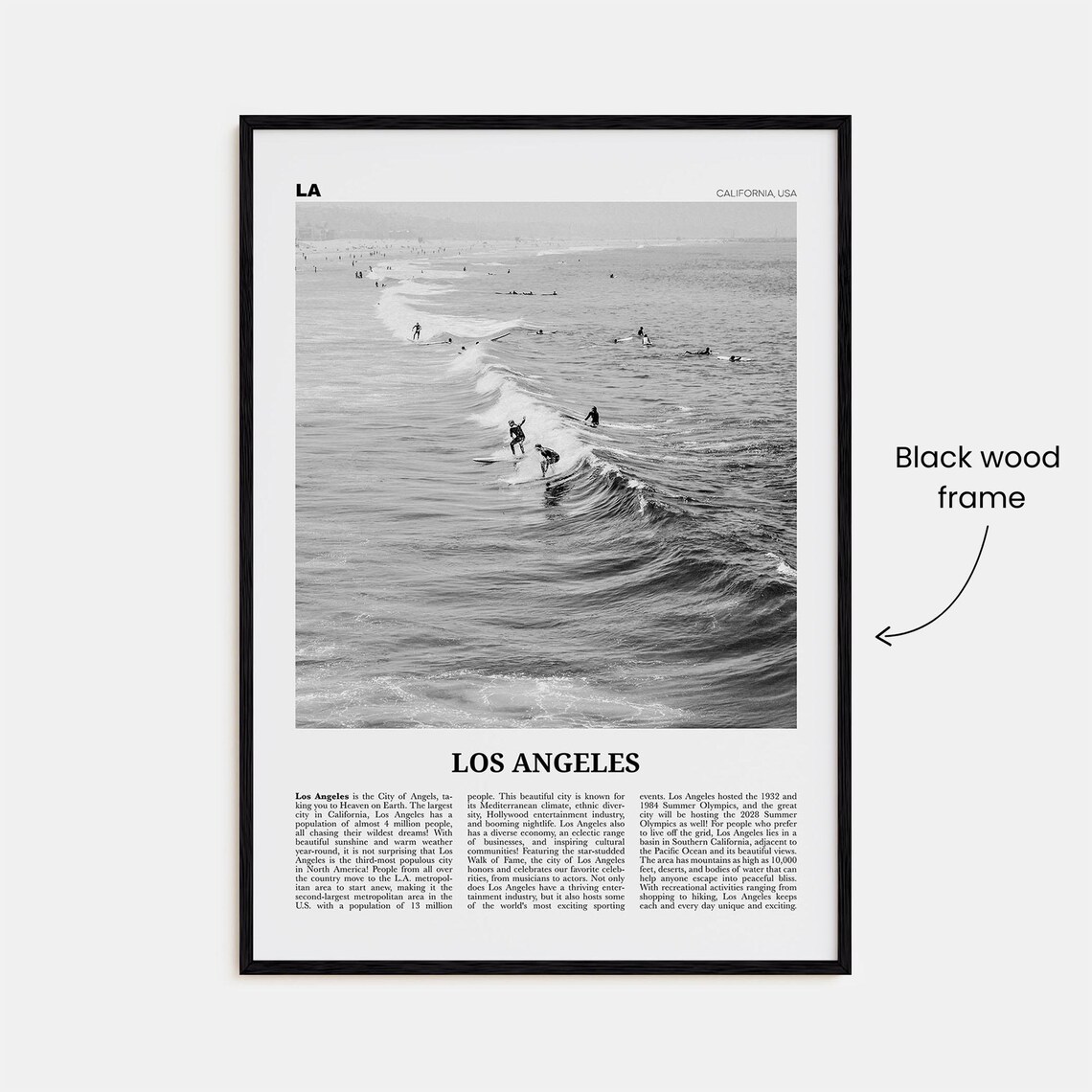 Los Angeles Black And White No 3 Travel Poster - Image 3