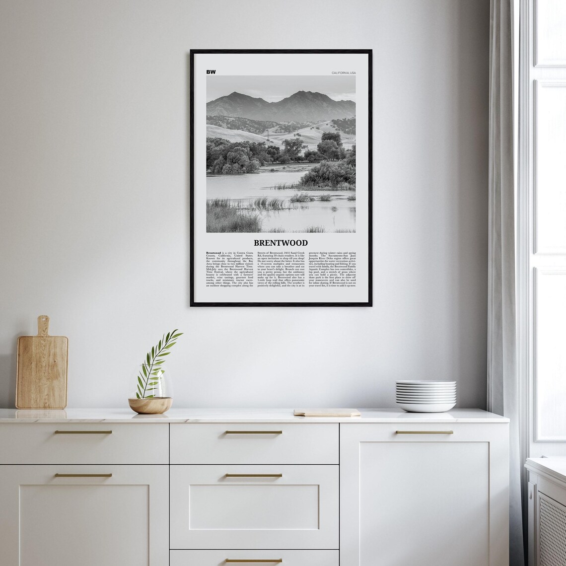Brentwood Black and White Travel Poster, California - Image 2