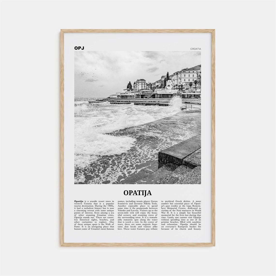 Opatija Print Black And White Opatija Wall Art Opatija Poster Opatija Photo Opatija Wall Dcor Abbazia Sankt Jakobi Croatia Hrvatska