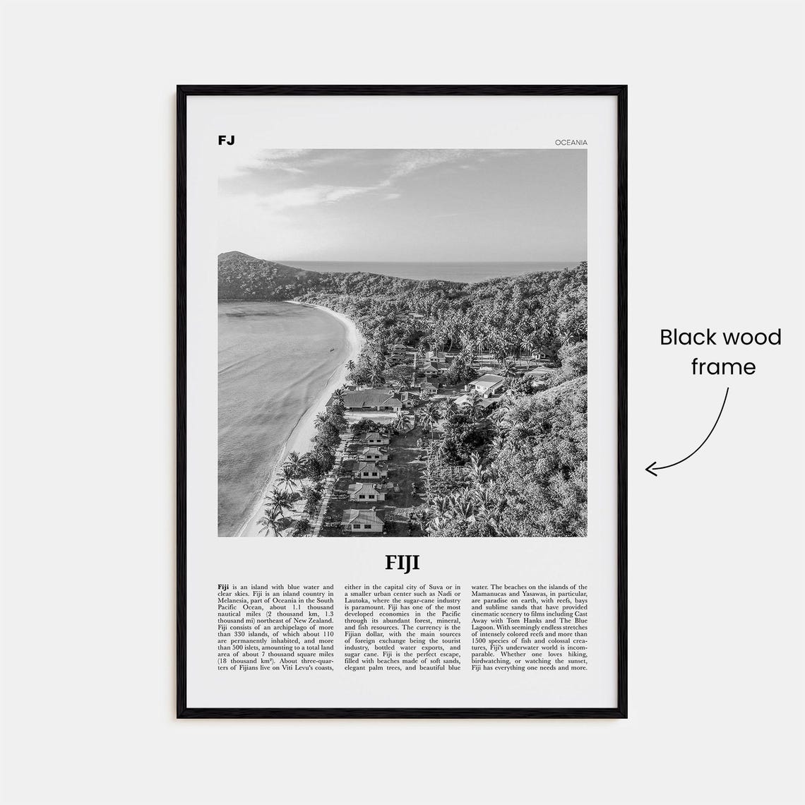 Fiji Print Black And White No 2 Fiji Wall Art Fiji Poster Fiji Photo Fiji Wall Decor Suva Print Vanuatu Art Viti Levu Suva - Image 3