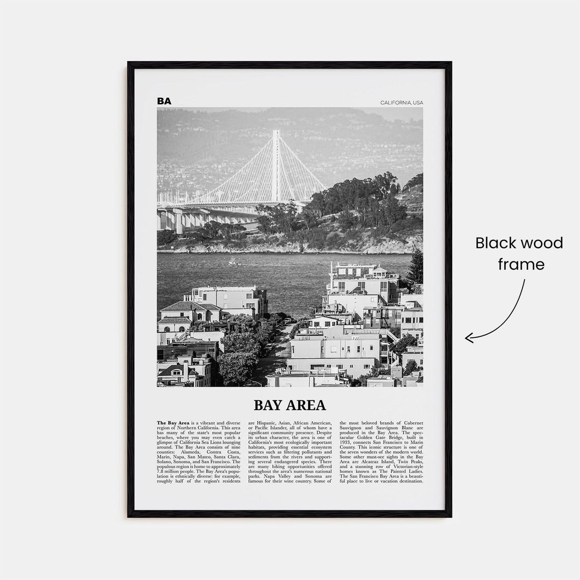 Bay Area Black and White Photo Art Print - Image 3