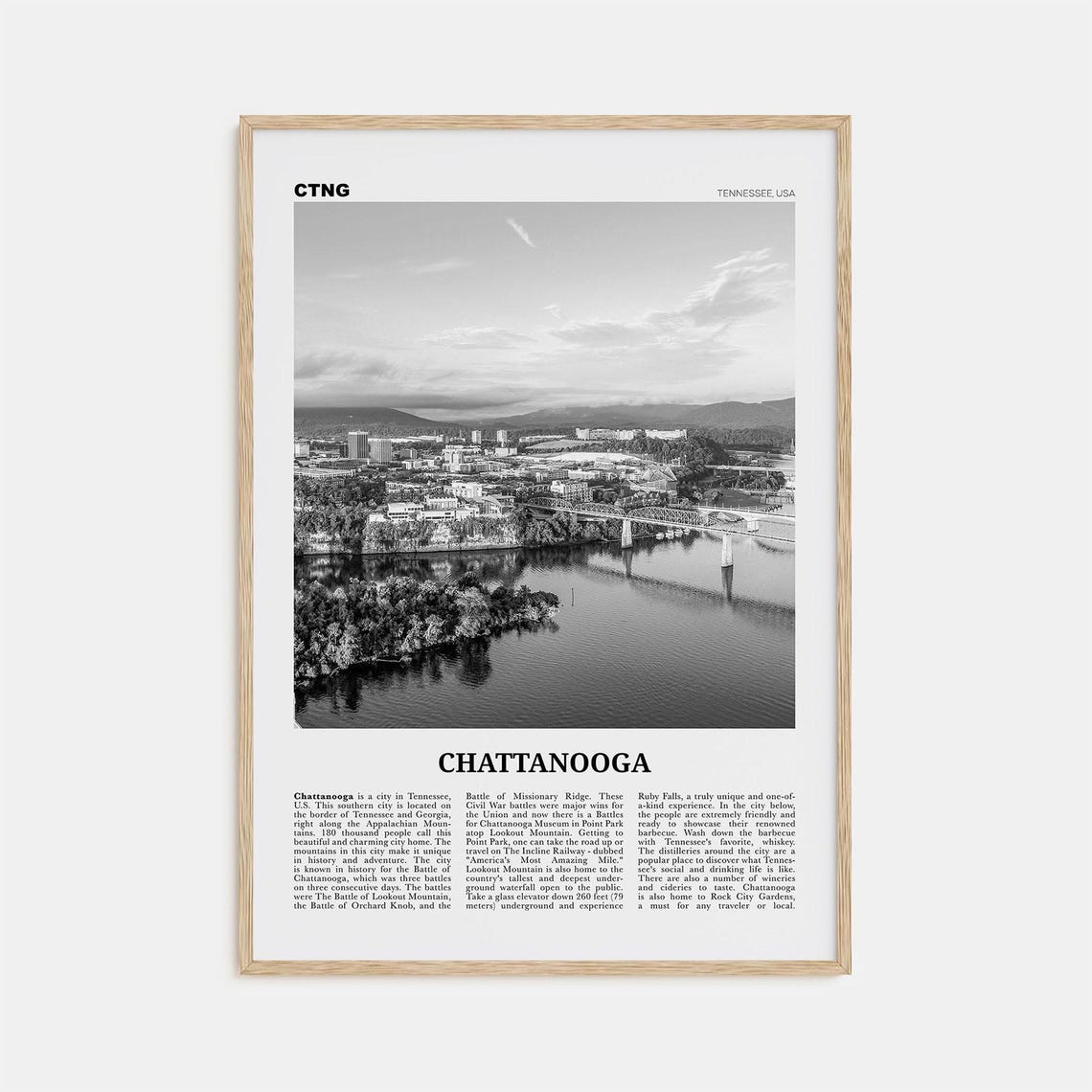 Chattanooga Black and White No. 1 Travel Poster