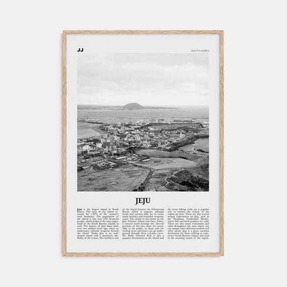 Jeju Island Black-and-White Travel Poster Print