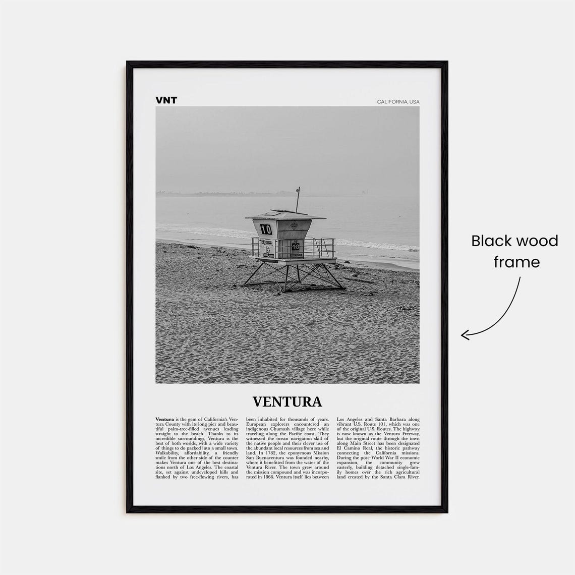 Ventura Print Black And White No 2 Ventura Wall Art Ventura Poster Ventura Photo Ventura Decor California Usa United States - Image 3