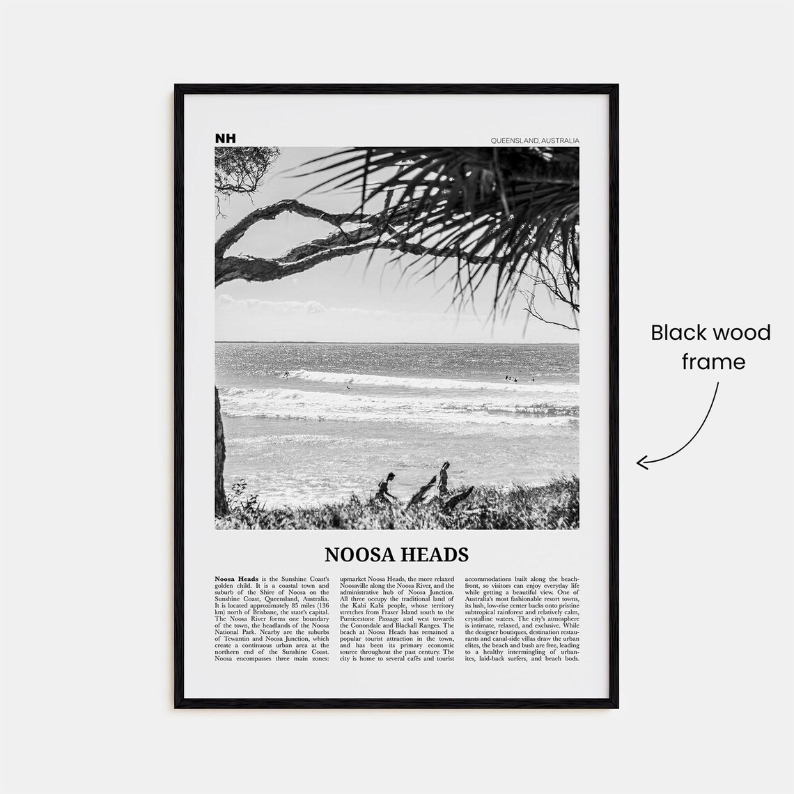 Noosa Heads, Black And White Travel Poster - Image 3