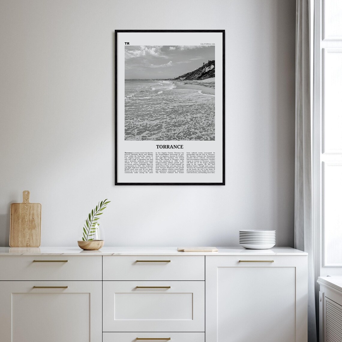 Torrance Black and White California Travel Poster - Image 2