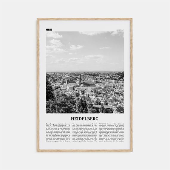 Heidelberg Black and White Art Print, Germany