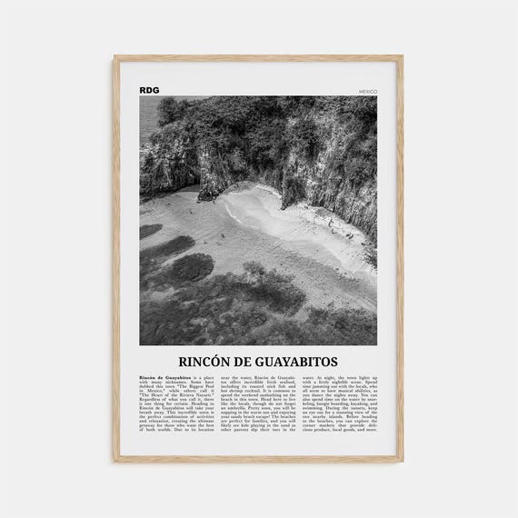 Rincon De Guayabitos Black and White Travel Poster
