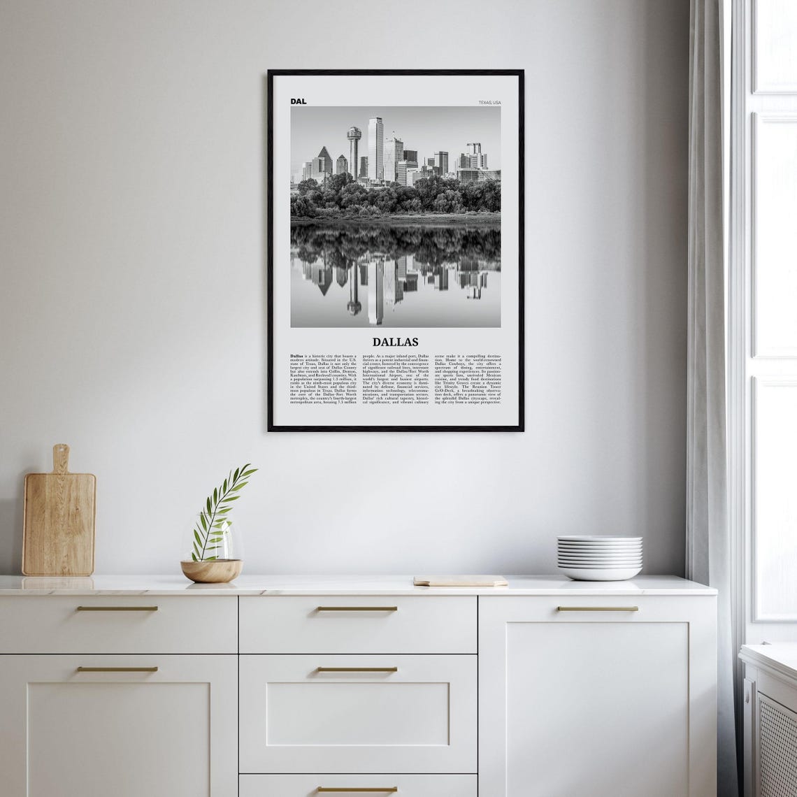 Dallas Black and White No. 1 Travel Poster - Image 2