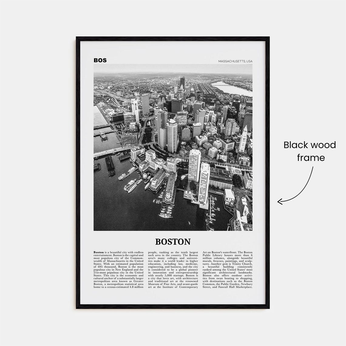 Boston Black and White Travel Poster, No. 1 - Image 3