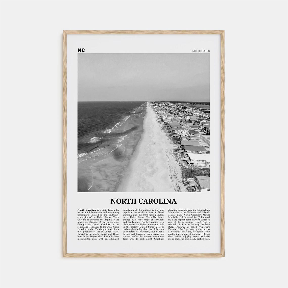 North Carolina Print Black And White No 4 North Carolina Wall Art North Carolina Poster North Carolina Photo Usa United States