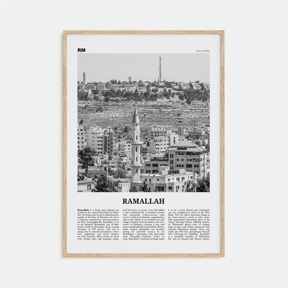 Ramallah Poster Print, Palestine Map