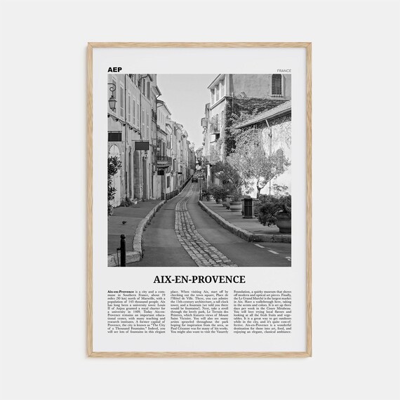 Aix En Provence Black And White No. 2 Art Print