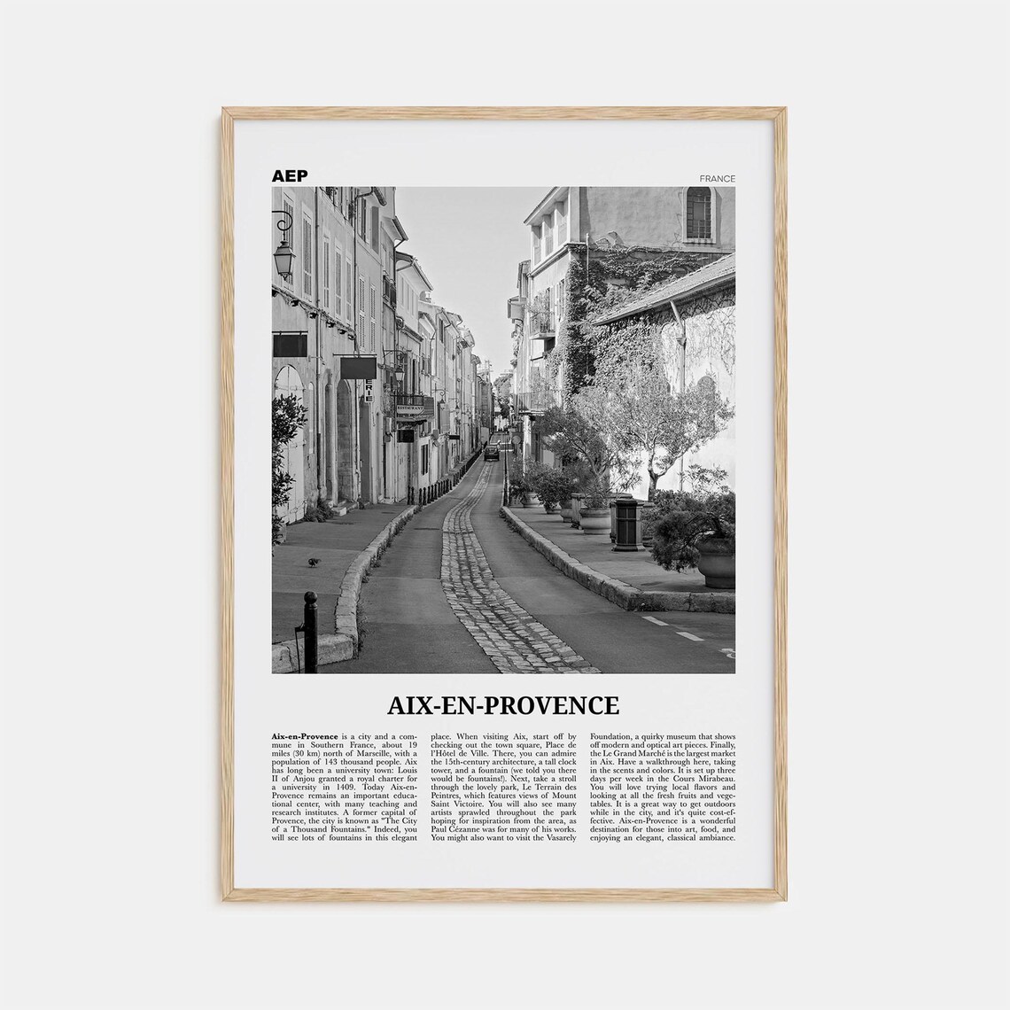 Aix En Provence Black And White No. 2 Art Print