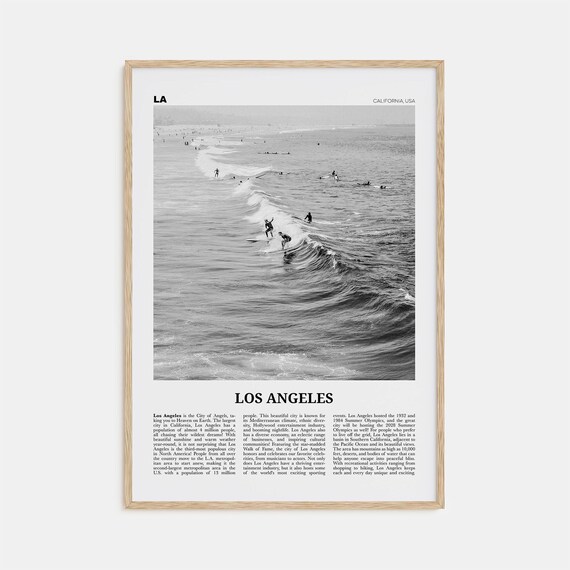 Los Angeles Black And White No 3 Travel Poster