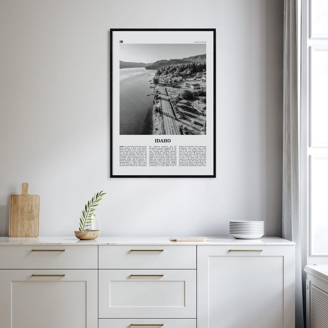 Idaho Print Black And White No 3 Idaho Wall Art Idaho Poster Idaho Photo Idaho Wall Decor Usa State Print Usa United States - Image 2
