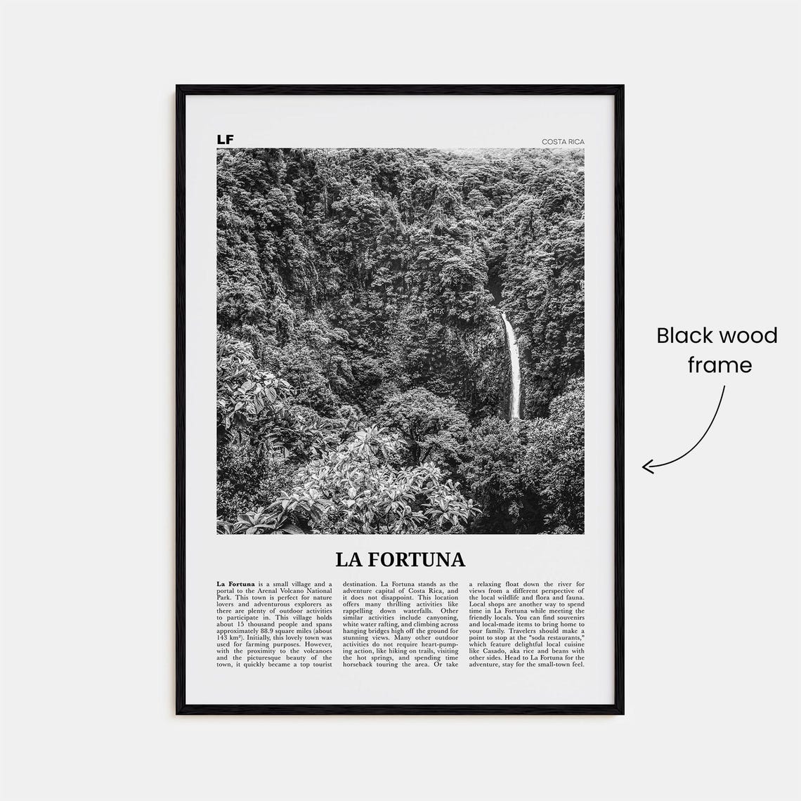 La Fortuna Print Black And White La Fortuna Wall Art La Fortuna Poster La Fortuna Photo La Fortuna Wall Dcor Costa Rica - Image 3