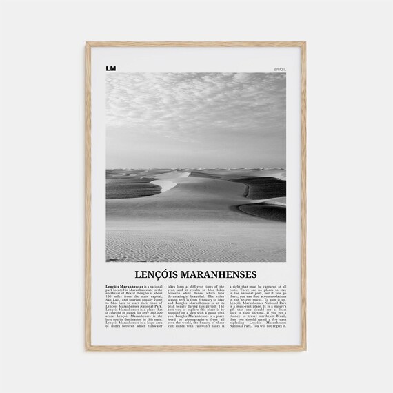 Lencois Maranhenses, Black And White Travel Poster
