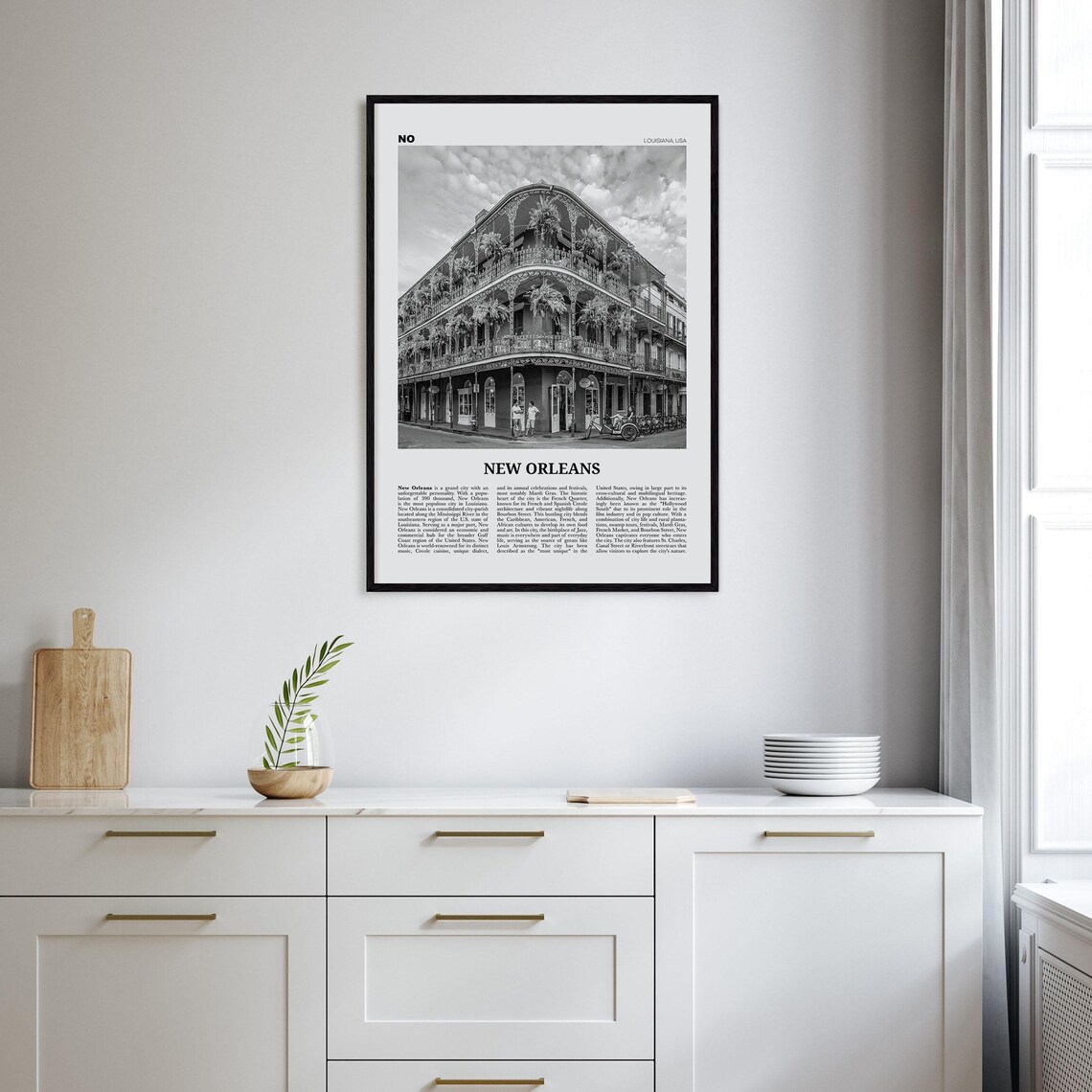 New Orleans Black and White Art Print, Louisiana - Image 2