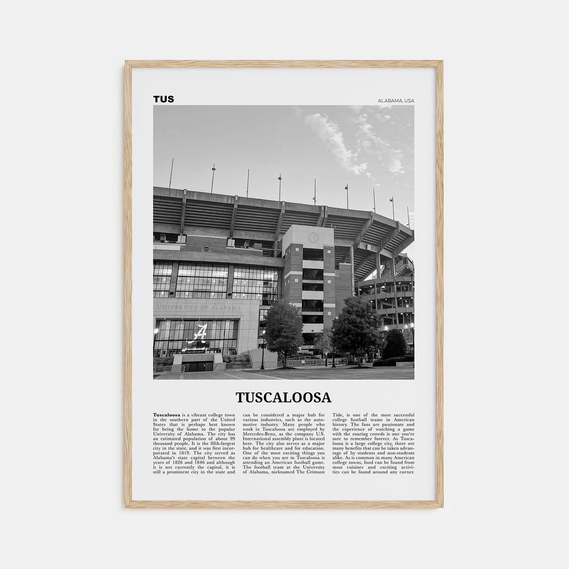 Tuscaloosa Print Black And White No 2 Tuscaloosa Wall Art Tuscaloosa Poster Tuscaloosa Photo Tuscaloosa Wall Dcor Tuscaloosa Us