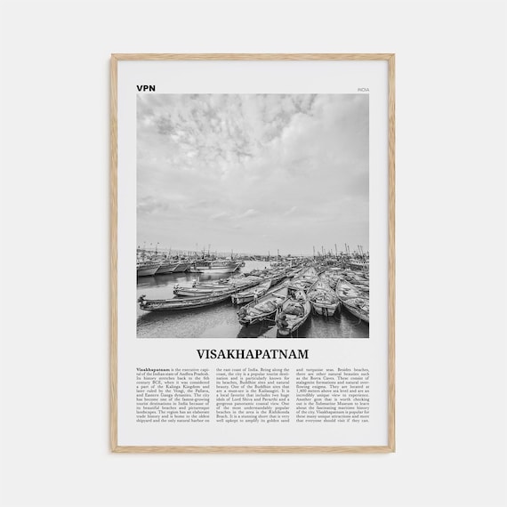 Visakhapatnam Black and White Travel Poster, India