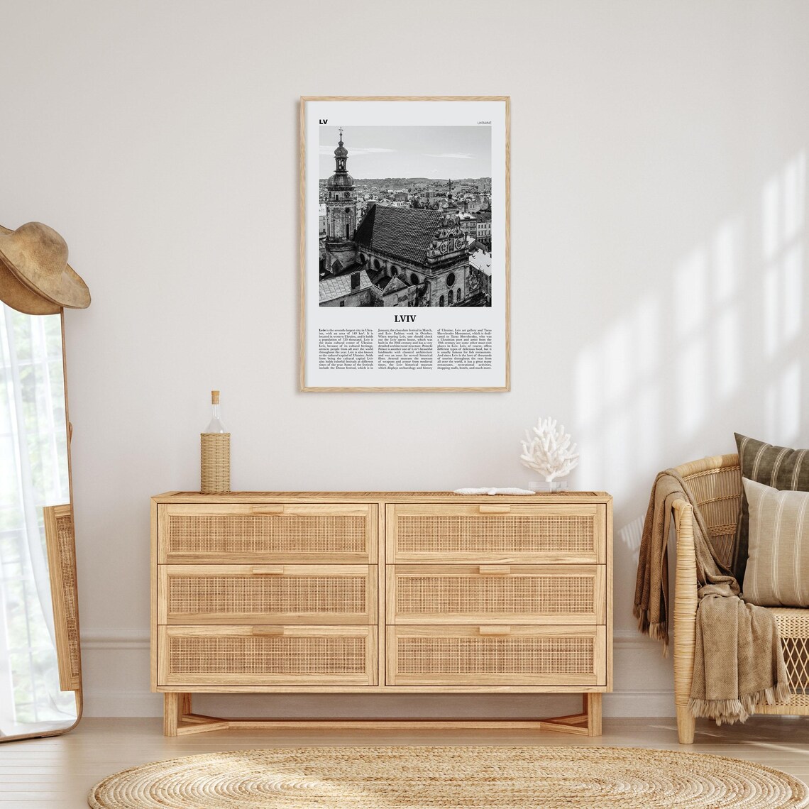 Lviv Black and White Art Print, Ukraine Travel Map - Image 4