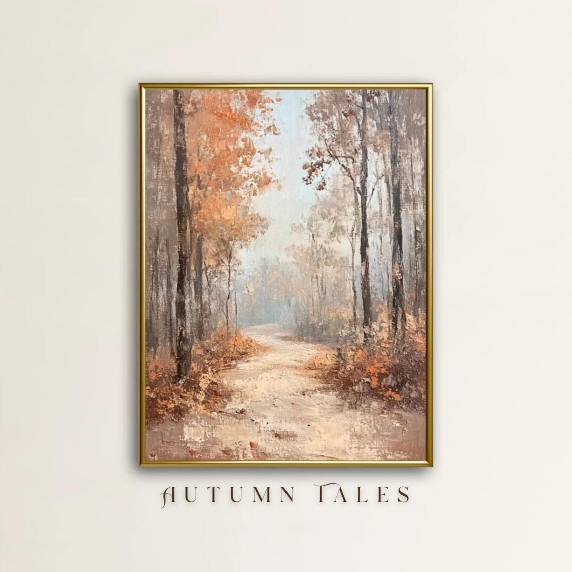 Vintage Rustic Fall Landscape Art Print, Farmhouse