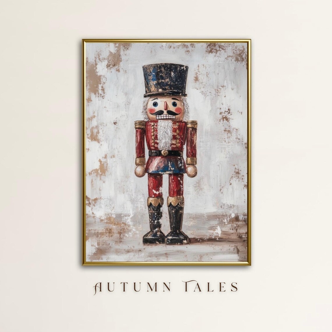 Christmas Nutcracker Vintage Rustic Art Print