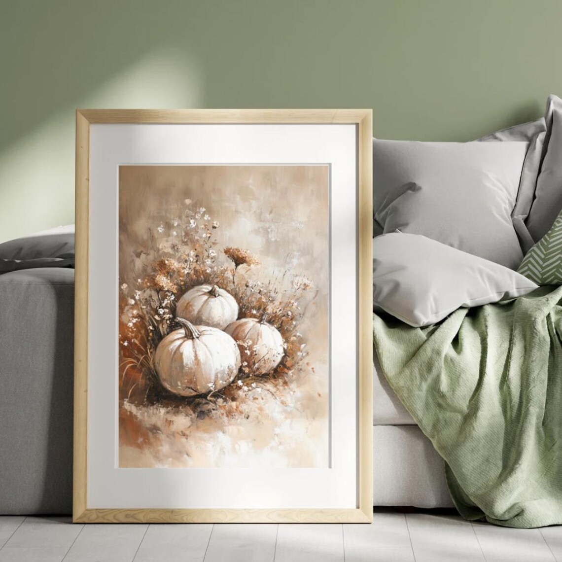 Pumpkin Patch Wildflowers Fall Art Print, Farmhouse - Image 4
