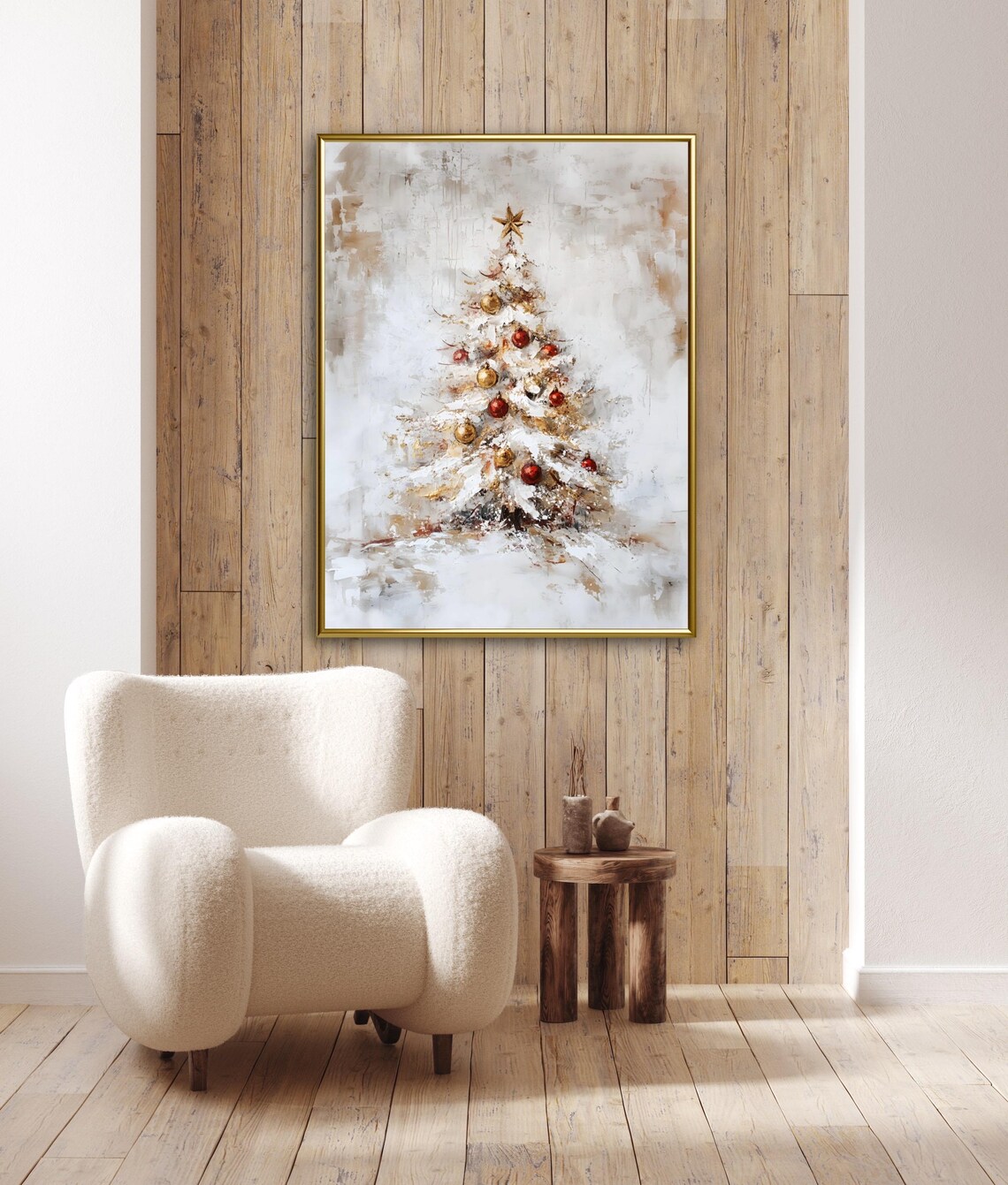 White Christmas Tree Art Print, Moody Minimalist Decor - Image 5