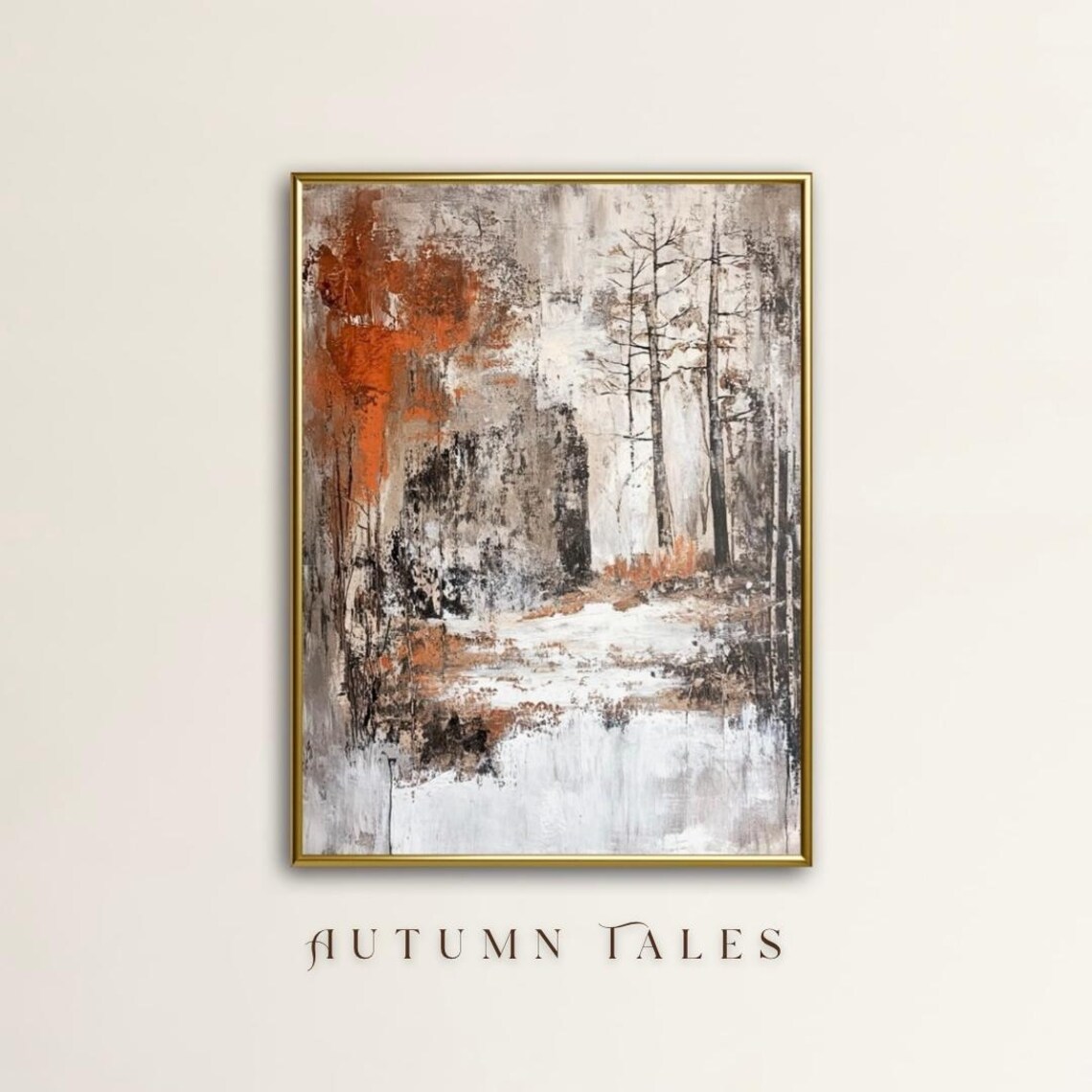 Modern Abstract Forest Landscape, Farmhouse Art Print
