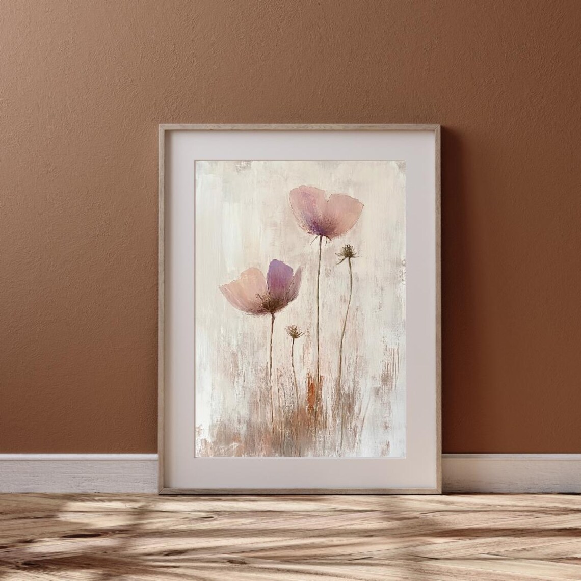 Pink Purple Poppy Flowers Abstract Watercolor Floral Art Poster - Image 6