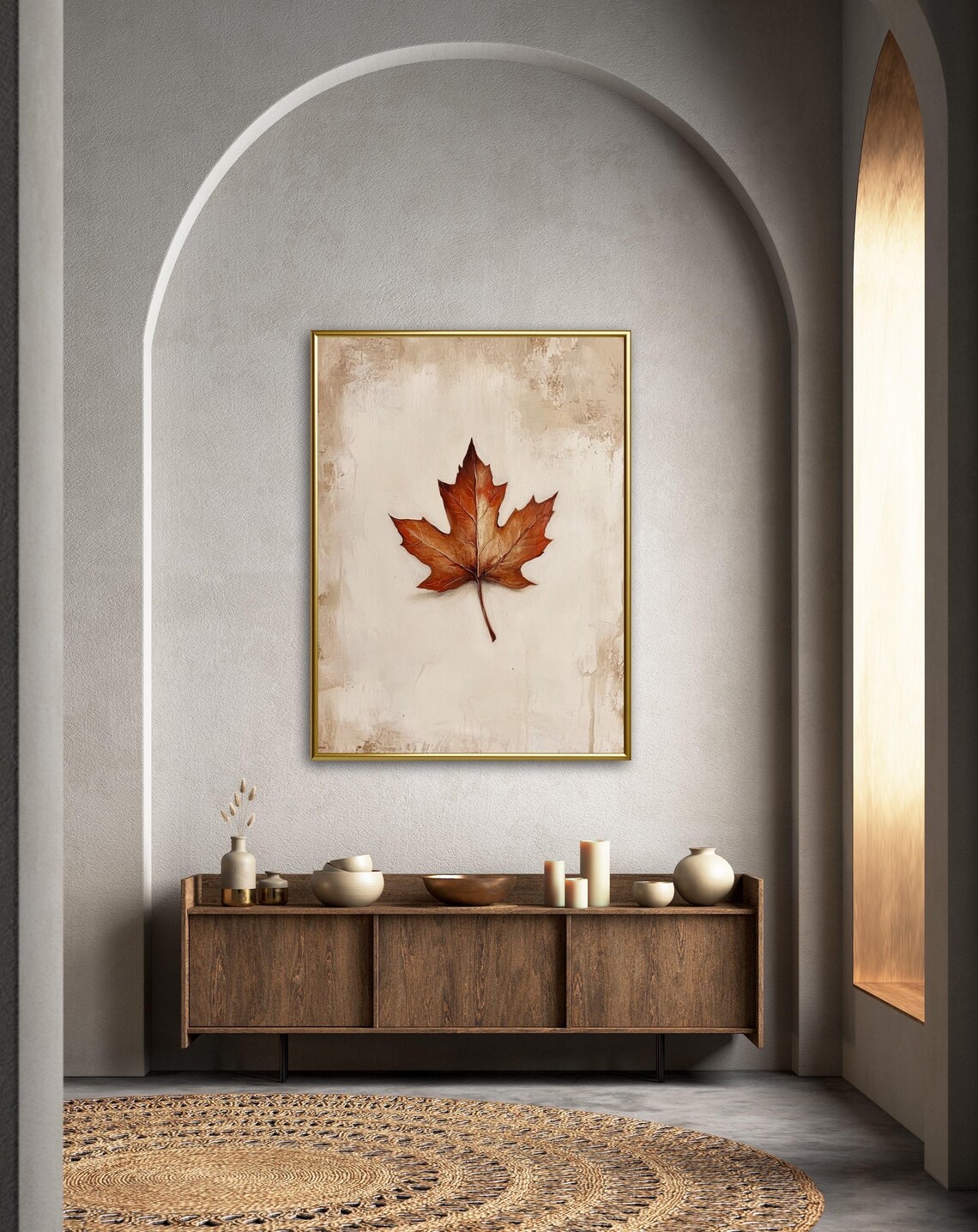 Fall Maple Tree Leaf Art Print, Rustic Minimalist - Image 4