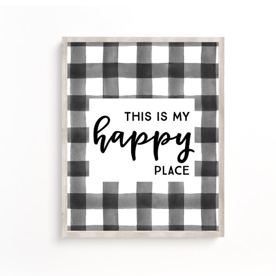 This Is My Happy Place Sign, Farmhouse Wall Decor
