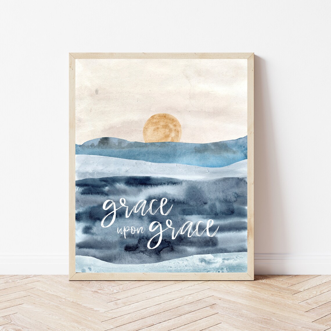 Ocean Bible Verse Art Print, Nautical Scripture