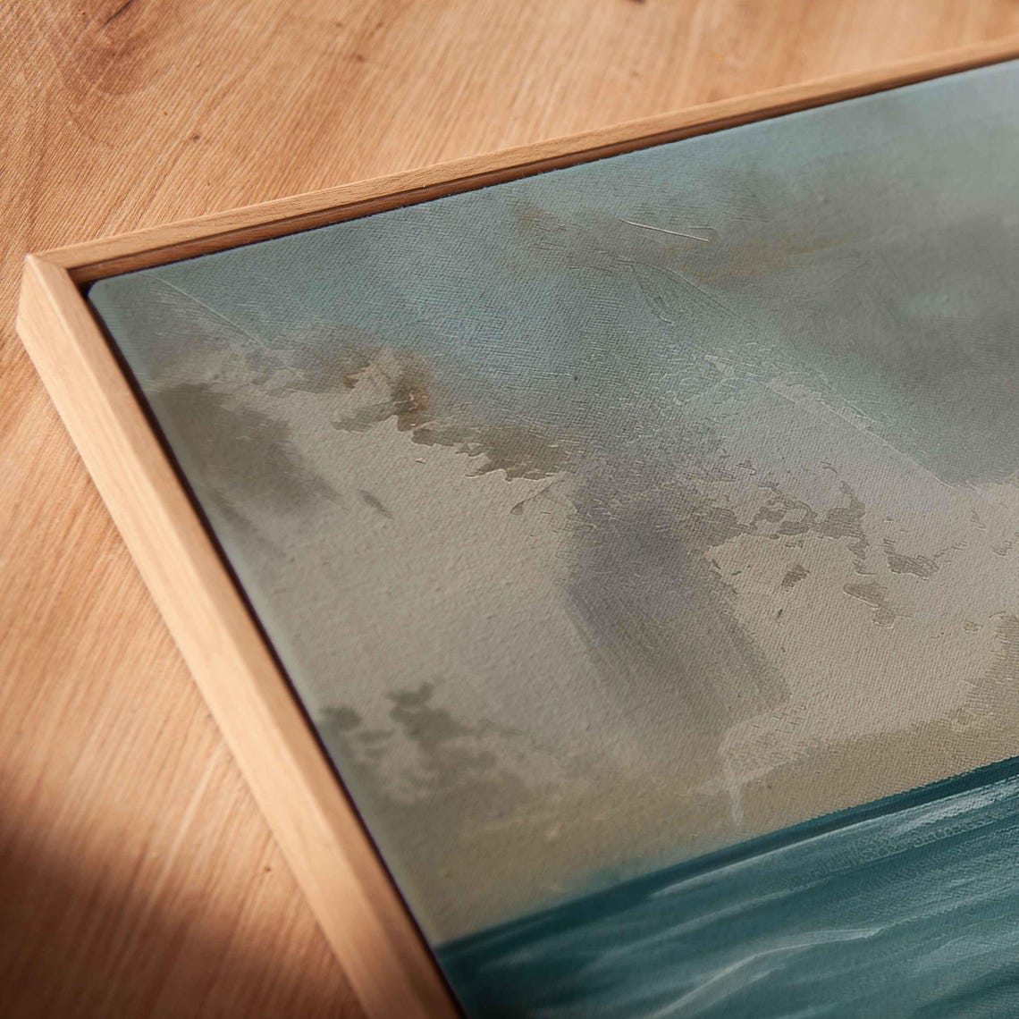Vintage Anchor Standing Sandy Beach Ocean Waves Panoramic Poster - Image 2