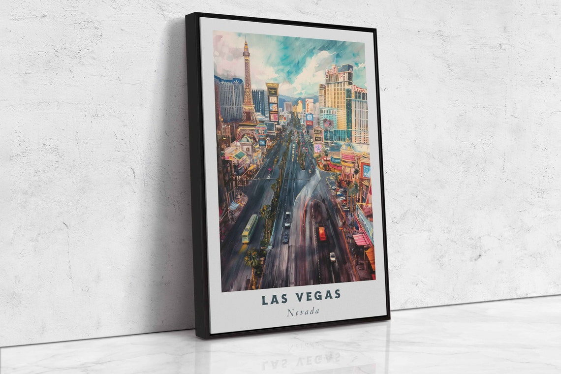 Las Vegas Nevada Strip Eiffel Tower Replica Aerial Daytime Poster - Image 2