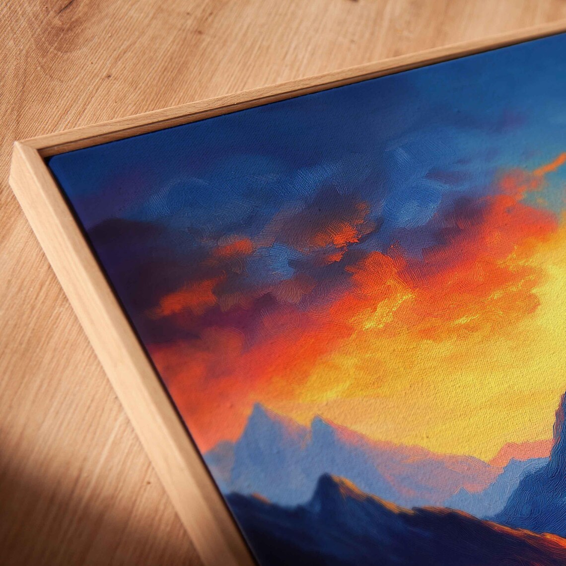 Mystical Mountain Landscape, Dramatic Peaks Sunset - Image 2