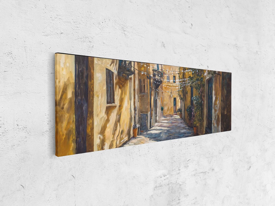 Italian Alleyway With Fairy Lights, Warm Afternoon Sun - Image 4
