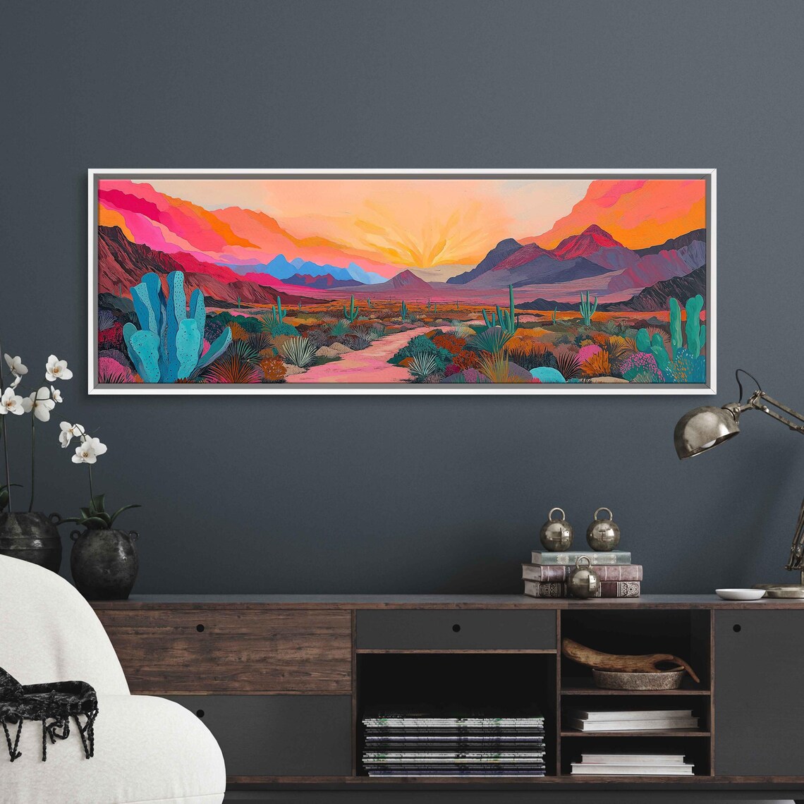 Big Bend National Park Wall Art Print Desert Landscape Vivid Sunset Cacti Focus - Image 3